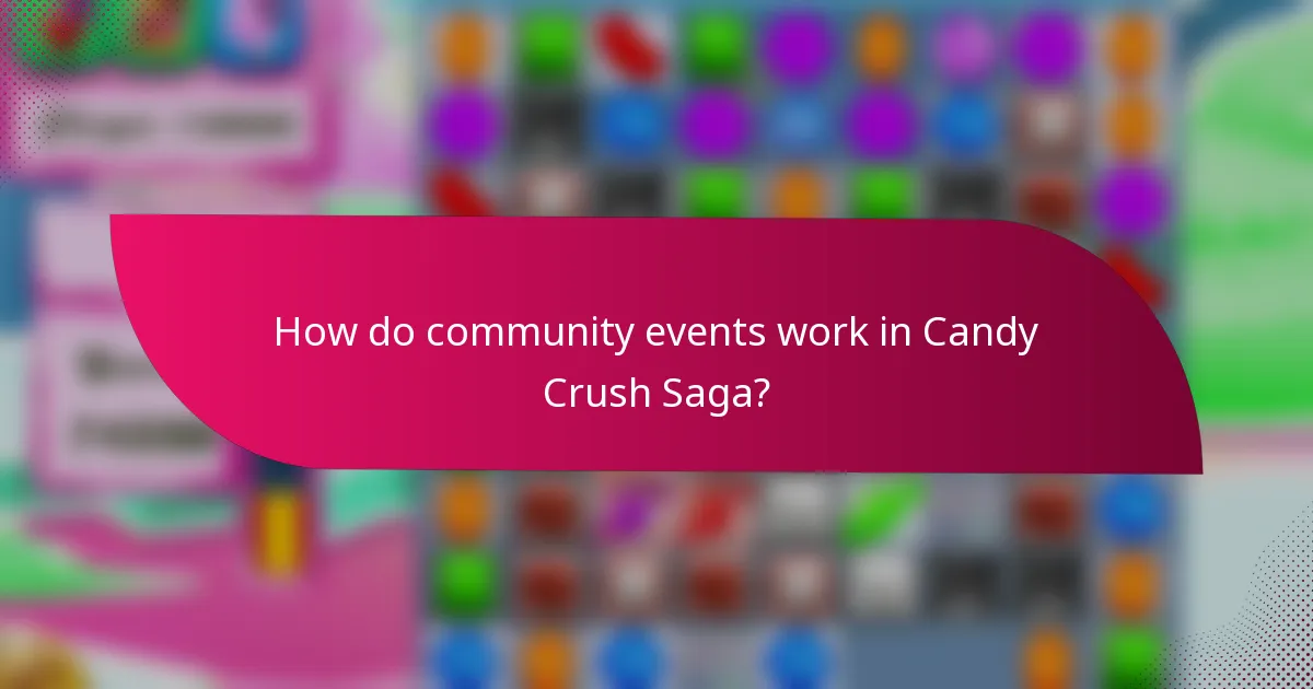 How do community events work in Candy Crush Saga?