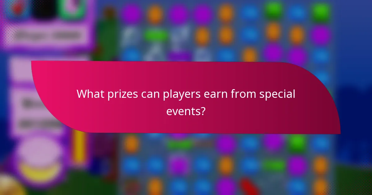 What prizes can players earn from special events?